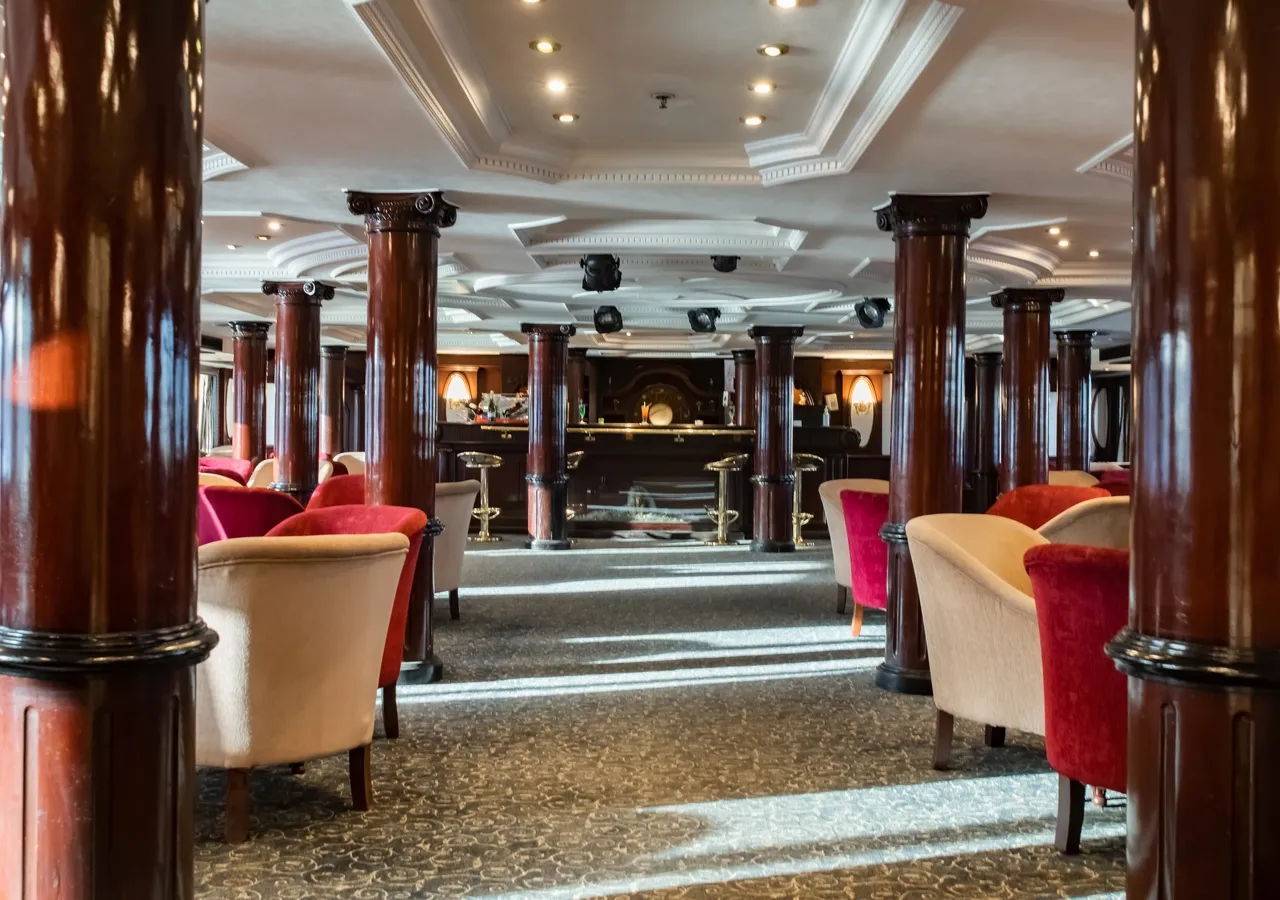 Lounge aboard the MS Monica Nile Cruise Nile cruise